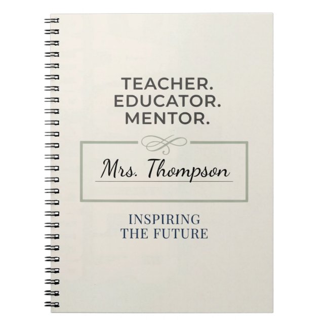 Cuaderno Teacher. Educator. Mentor. Custom Retirement Gift (Frente)