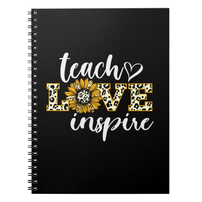 Cuaderno Teacher Gift Teach Love Inspire Leopard (Frente)