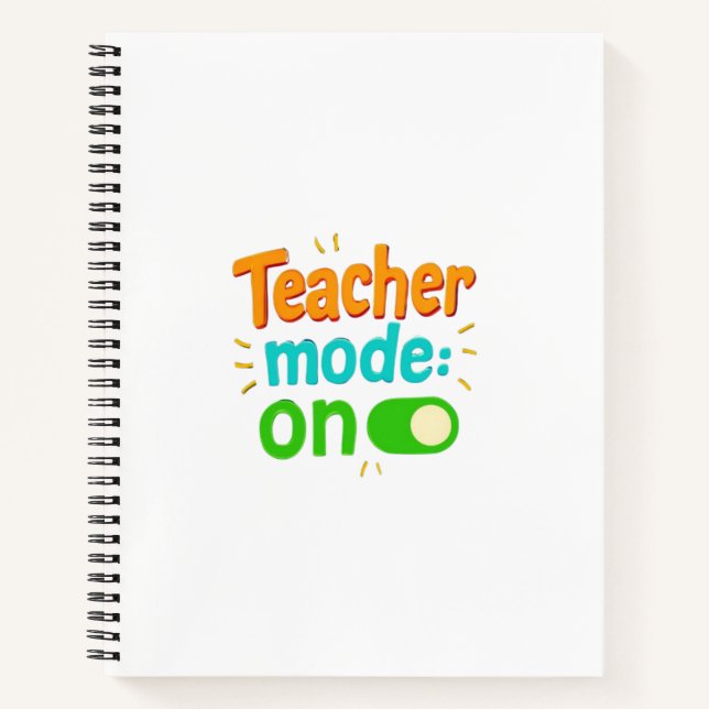 Cuaderno Teacher Mode On Notebook – Funny Spiral Journal fo (Anverso)