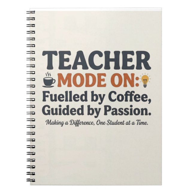 Cuaderno Teacher Mode On style quotes (Frente)