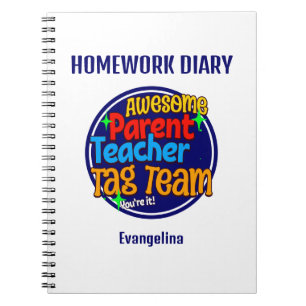 Cuaderno Teacher padre TAG TEAM Homework Diary
