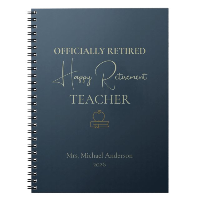 Cuaderno Teacher Retirement Gift Officially Retired (Frente)