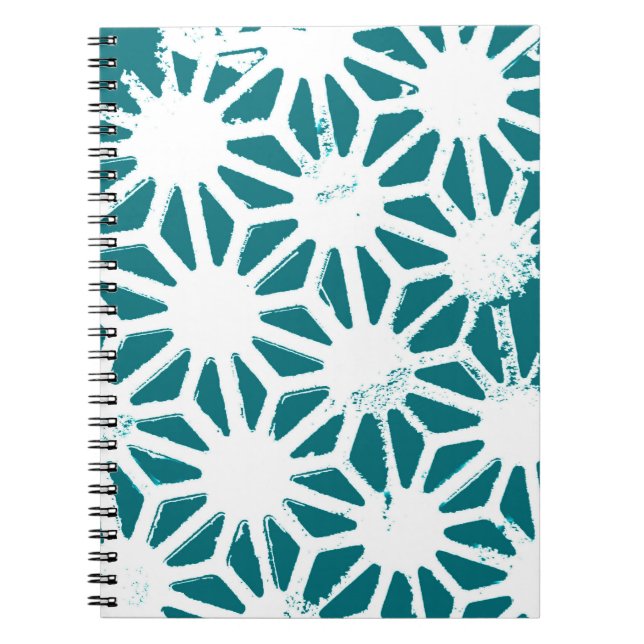 Cuaderno Teal and white geometric pattern (Frente)
