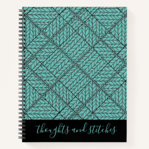 CUADERNO TEAL ARGYLE TEJIDO 8.5x11 + Texto II