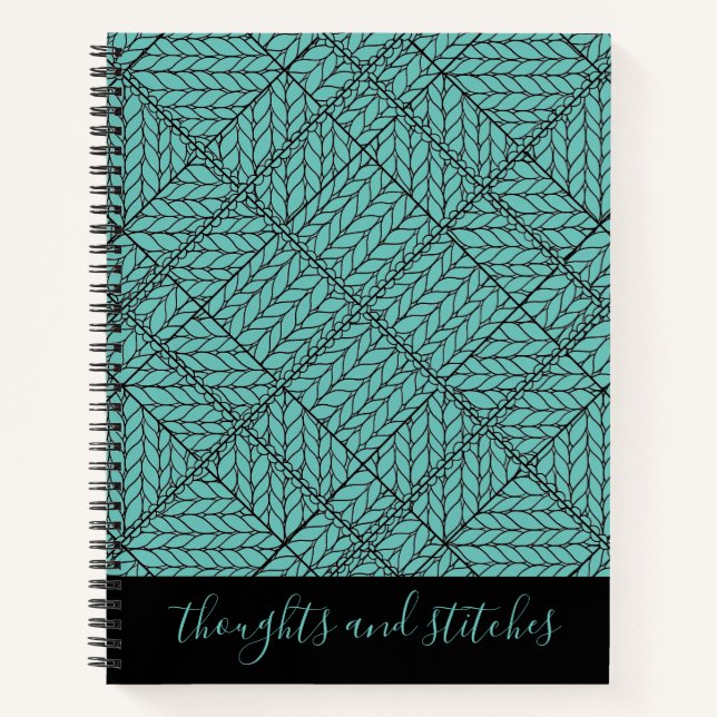 CUADERNO TEAL ARGYLE TEJIDO 8.5x11 + Texto II (Anverso)