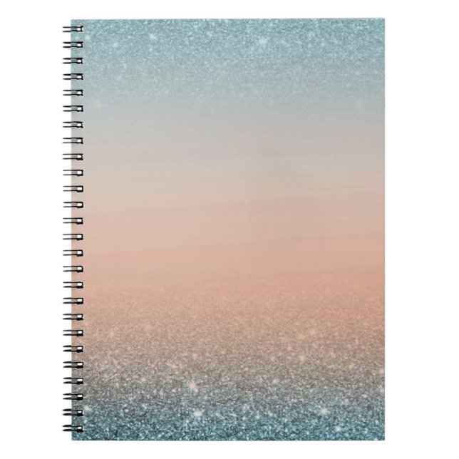 Cuaderno Teal & Orange Notebook with Blue Glitter (Frente)