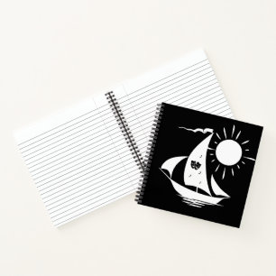 Cuaderno Teatro de vela de día perezoso Barco de vela blanc