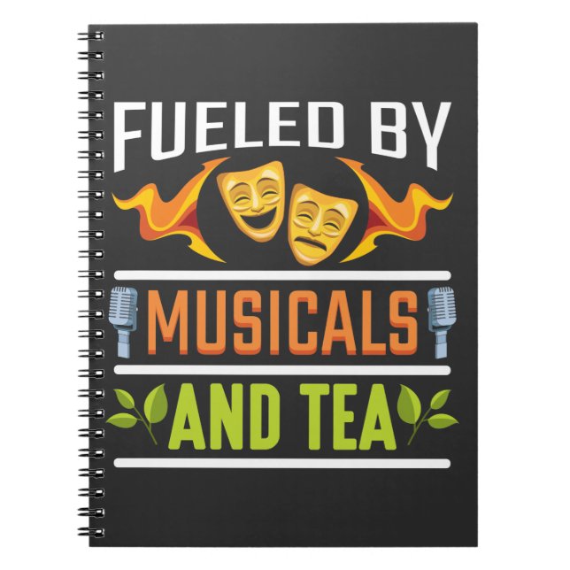 Cuaderno Teatro Drama Enamorado Musical Lover y Tea Drinker (Frente)