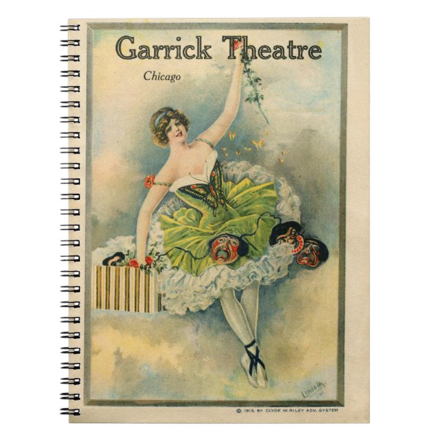 Cuaderno Teatro Thespian Garrick Chicago 1910 (Frente)