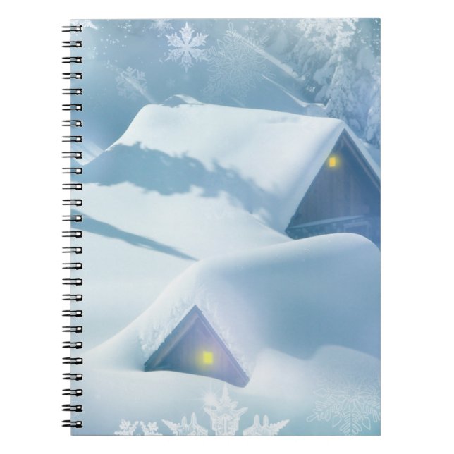 Cuaderno Techo cubierto de nieve en un bosque (Frente)