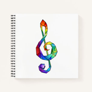 Cuaderno Tecla musical arcoiris tremendo clef