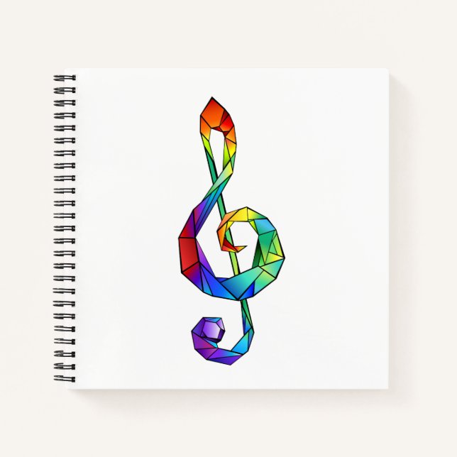 Cuaderno Tecla musical arcoiris tremendo clef (Anverso)