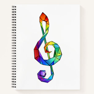 Cuaderno Tecla musical arcoiris tremendo clef