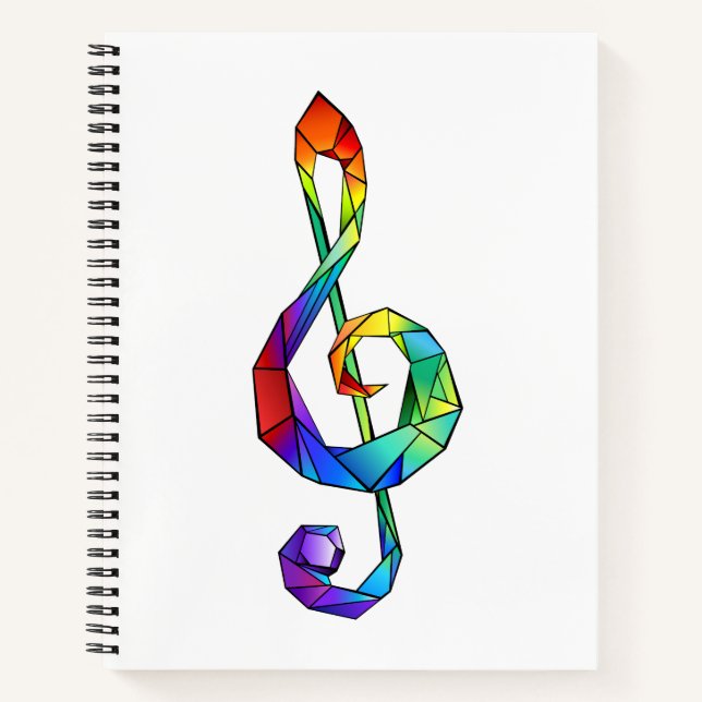 Cuaderno Tecla musical arcoiris tremendo clef (Anverso)