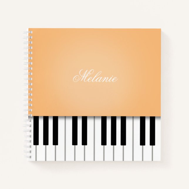 Cuaderno Teclado Apricot Piano Music Personalizado (Anverso)