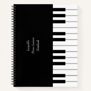 Cuaderno Teclado de piano elegante personalizado para músic