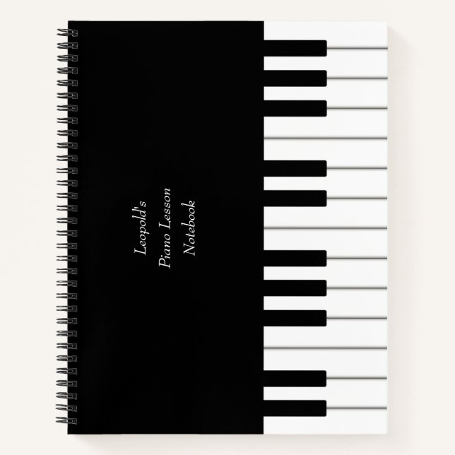 Cuaderno Teclado de piano elegante personalizado para músic (Anverso)