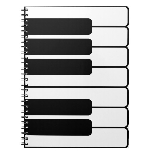 Cuaderno Teclado de piano teclas de novedad jumbo en blanco (Frente)