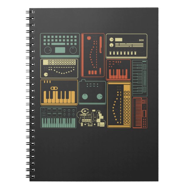Cuaderno Teclado de productor de música sintetizador modula (Frente)