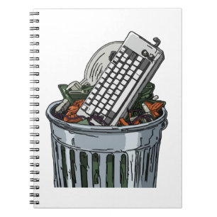 Cuaderno Teclado en cubo de basura