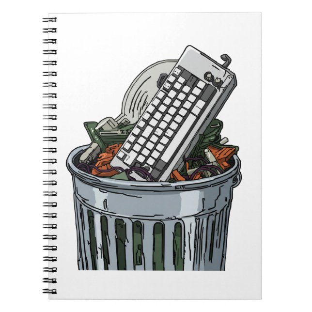 Cuaderno Teclado en cubo de basura (Frente)