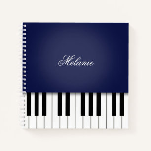 Cuaderno Teclado musical de piano azul de medianoche person