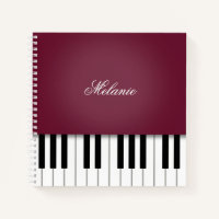 Teclado musical de piano rojo de vino personalizad