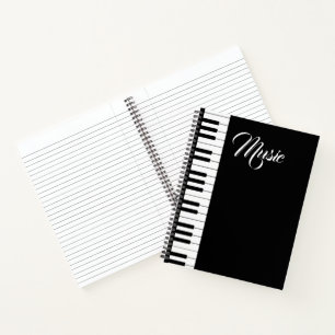 Cuaderno Teclado piano portátil espiral de 8,5" x 11"