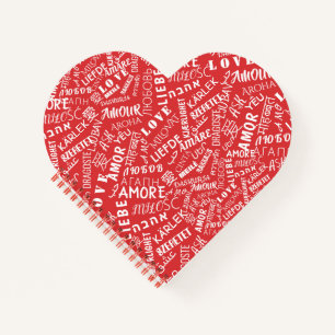 Cuaderno Teclado rojo de texto de amor multilingüe - Elegir