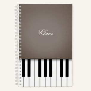 Cuaderno Teclado Sepia Piano Music Personalizado
