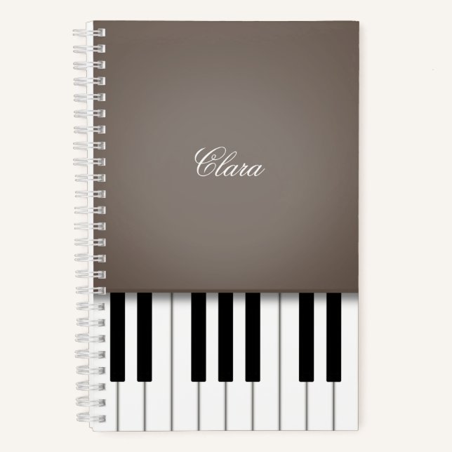 Cuaderno Teclado Sepia Piano Music Personalizado (Anverso)