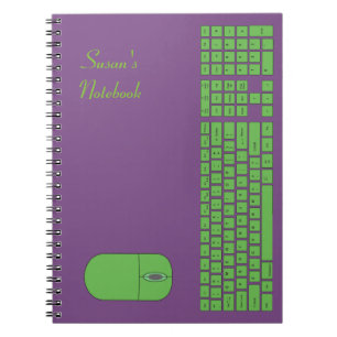 Cuaderno Teclado verde y bloc de notas del ratón
