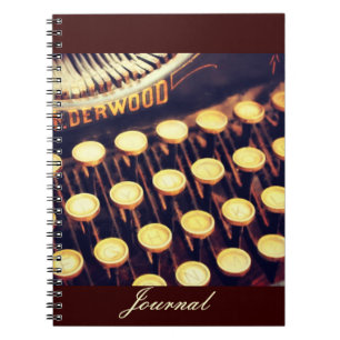 Cuaderno Teclas de Máquina de Escribir Antigua Diario
