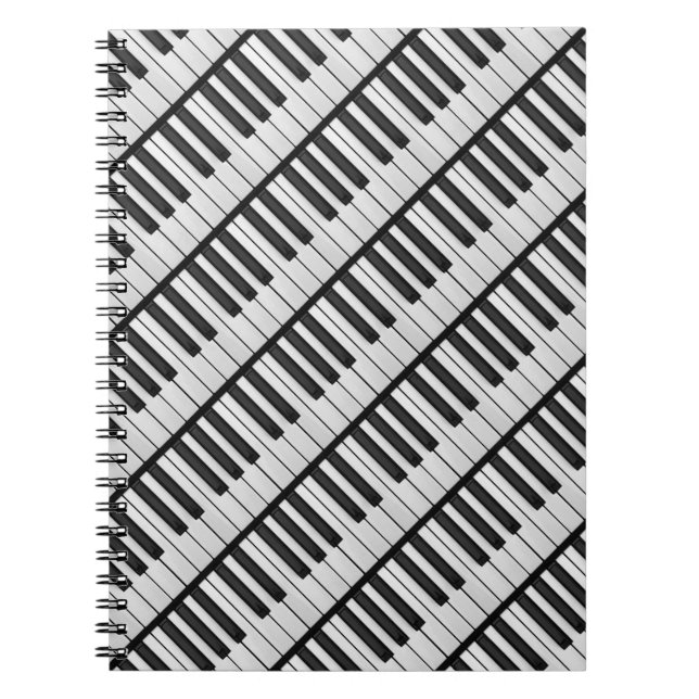 Cuaderno Teclas de piano en blanco y negro (Frente)
