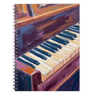 Cuaderno Teclas de piano Pintura de pianista