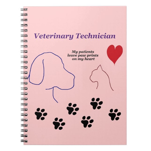 Cuaderno Técnico veterinario - impresiones de la pata en mi (Frente)