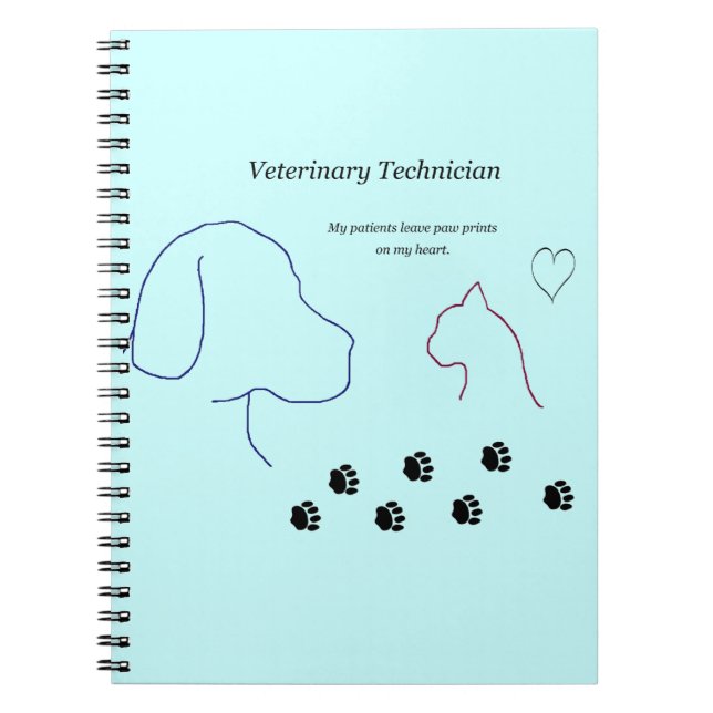 Cuaderno Técnico veterinario - impresiones de la pata en mi (Frente)