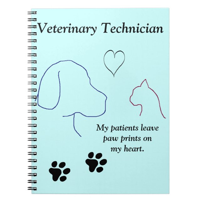 Cuaderno Técnico veterinario - la pata imprime en mi (Frente)