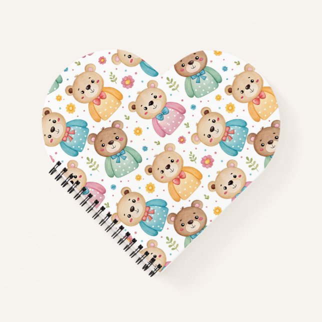Cuaderno Teddy bear and flowers (Anverso)