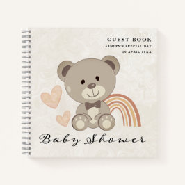 Cuaderno Teddy Bear Baby Shower Gender Neutral Guest Book