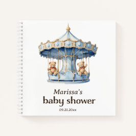 Cuaderno Teddy Bear Twin Boys Baby Shower Guest Book