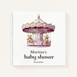 Cuaderno Teddy Bear Twins Chicas Baby Shower Guest Book