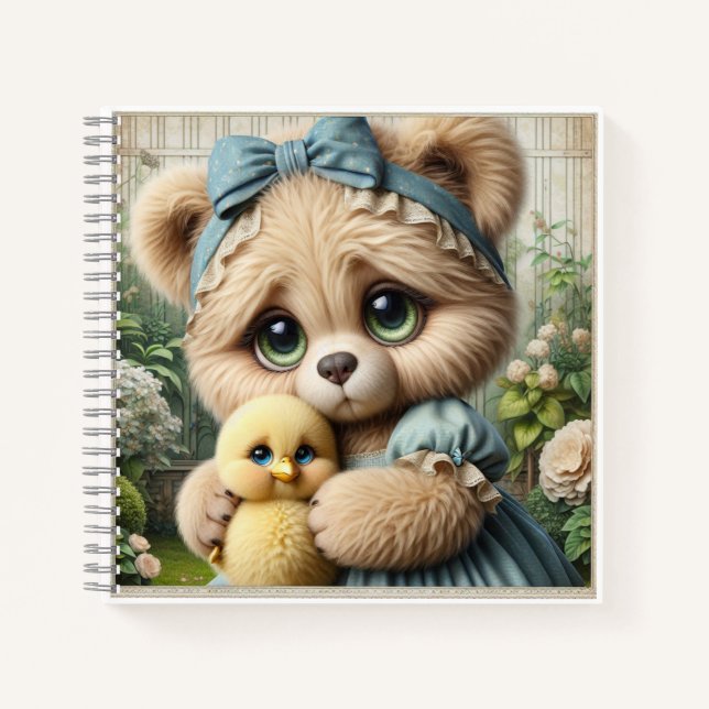 Cuaderno Teddy Bear with Chick, by Natasha Us   (Anverso)