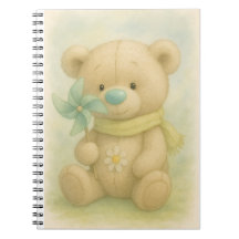 Teddy con una nariz de menta y una bufanda amarill