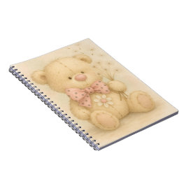 Cuaderno Teddy con una nariz rosa y candelitas de Natasha U