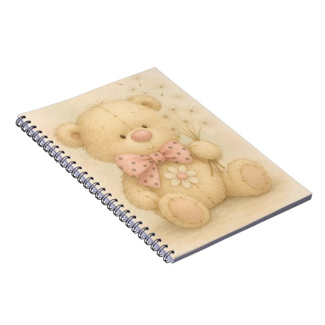 Cuaderno Teddy con una nariz rosa y candelitas de Natasha U (Lado Derecho)
