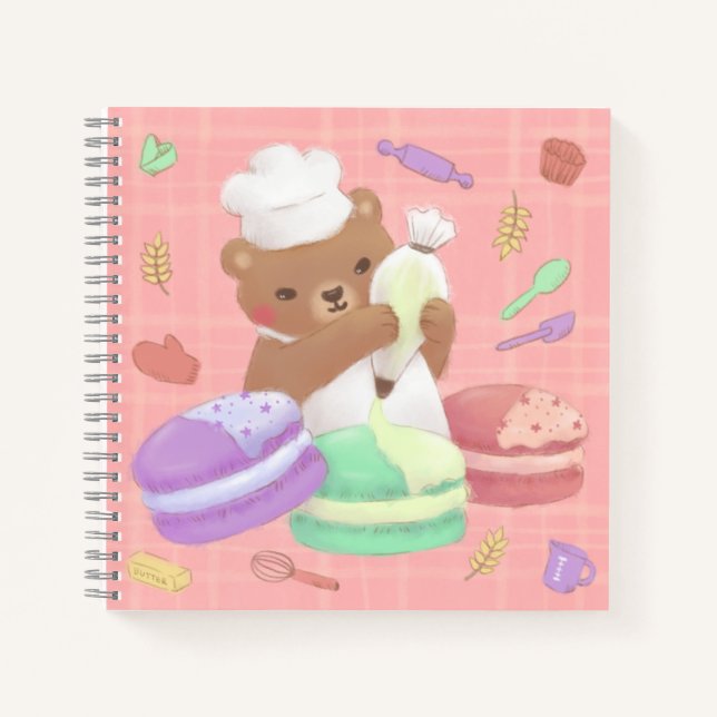 Cuaderno Teddy el panadero con los macarones (Anverso)