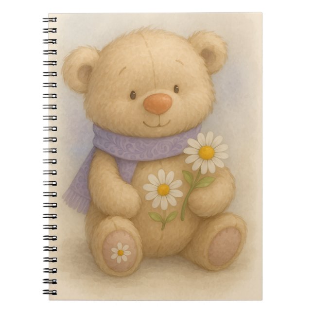 Cuaderno Teddy en una bufanda de lavanda de Natasha Us (Frente)