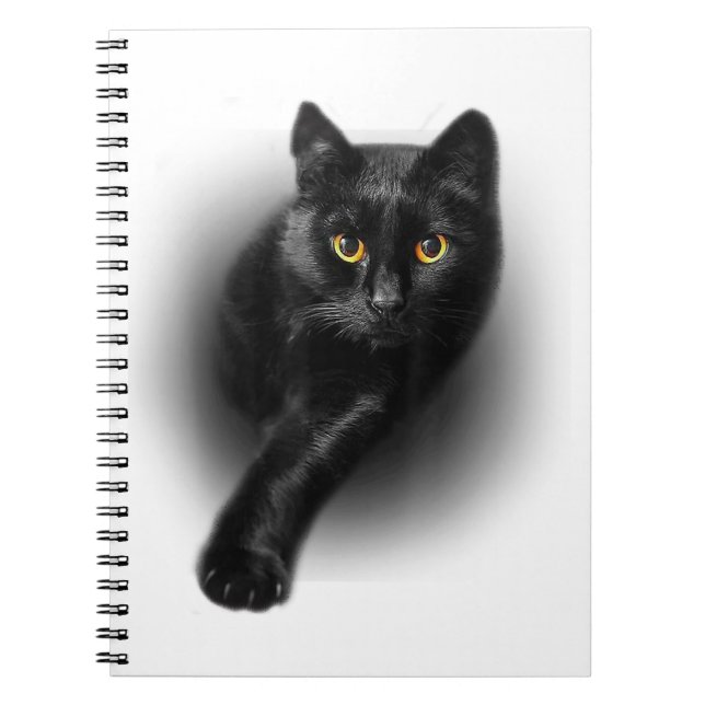 Cuaderno Tee de gatos negros Ojos amarillos T-Shirt (Frente)