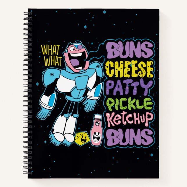 Cuaderno ¡Teen Titans Go! | Cyborg Burger Rap (Anverso)